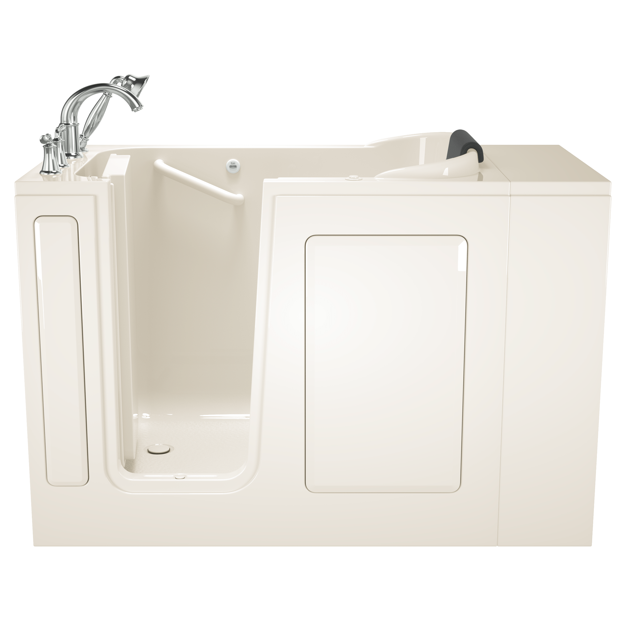 Gelcoat Premium Series 48x28 Inch Walk-In Bathtub with Jet Massage System - Left Hand Door and Drain